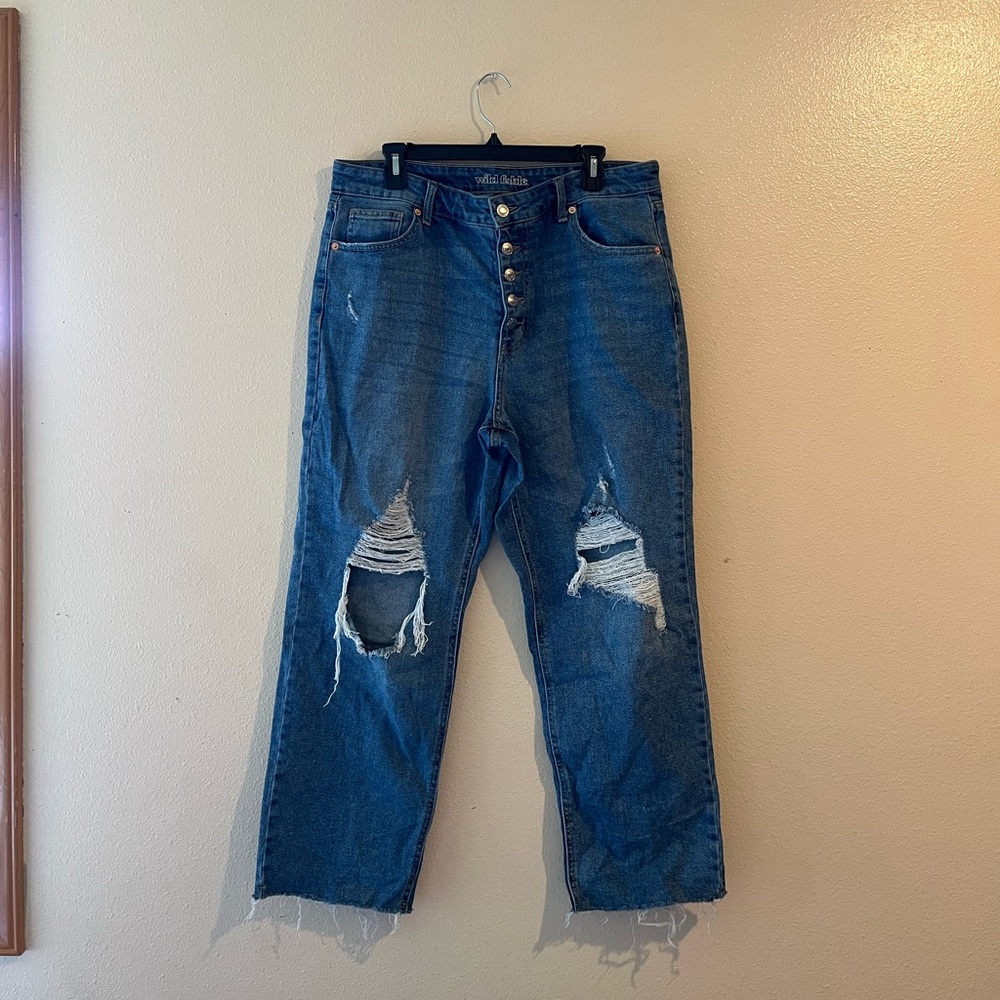 Size 14 Wild Fable Distressed Wide Leg Jeans
